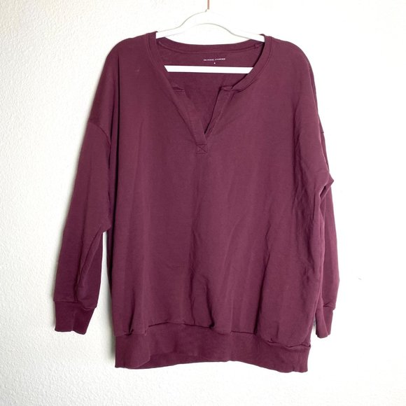 Universal Standard Pima Cotton Core Long Sleeve Terry Notch Sweatshirt - Picture 4 of 8